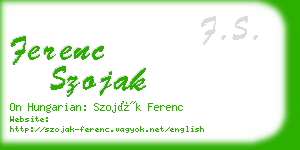 ferenc szojak business card